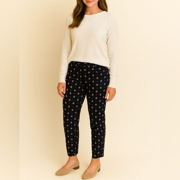 GAP Black & Gold Printed Skinny Jeans | Slim Fit Stretch Ankle Pants Size 2 - Picture 1 of 12